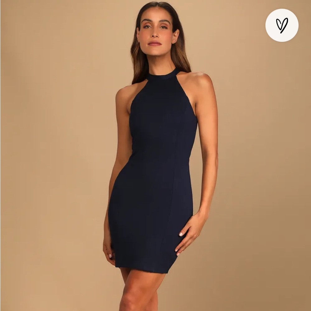 Lulus halter neck dress - navy.